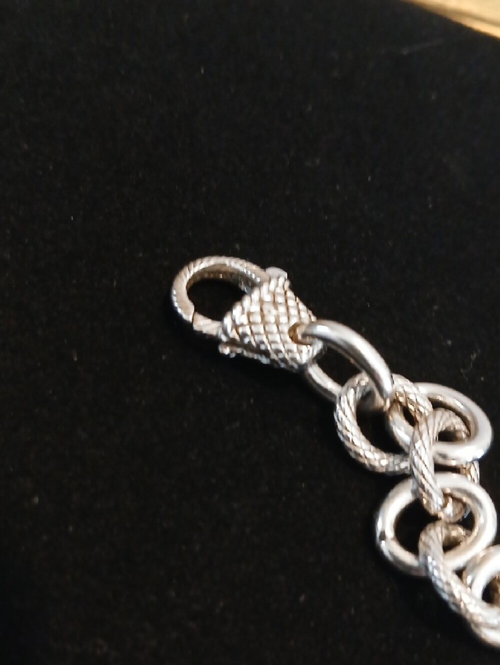 Judith Ripka Sterling Silver Diamonique Hearts Stations Fancy Chain Necklace 20" - Picture 7 of 8